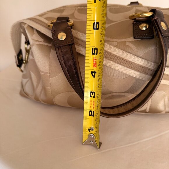 Authentic Coach Signature Handbag – Beige/Brown, 12" x 6" x 6" - Picture 13 of 15